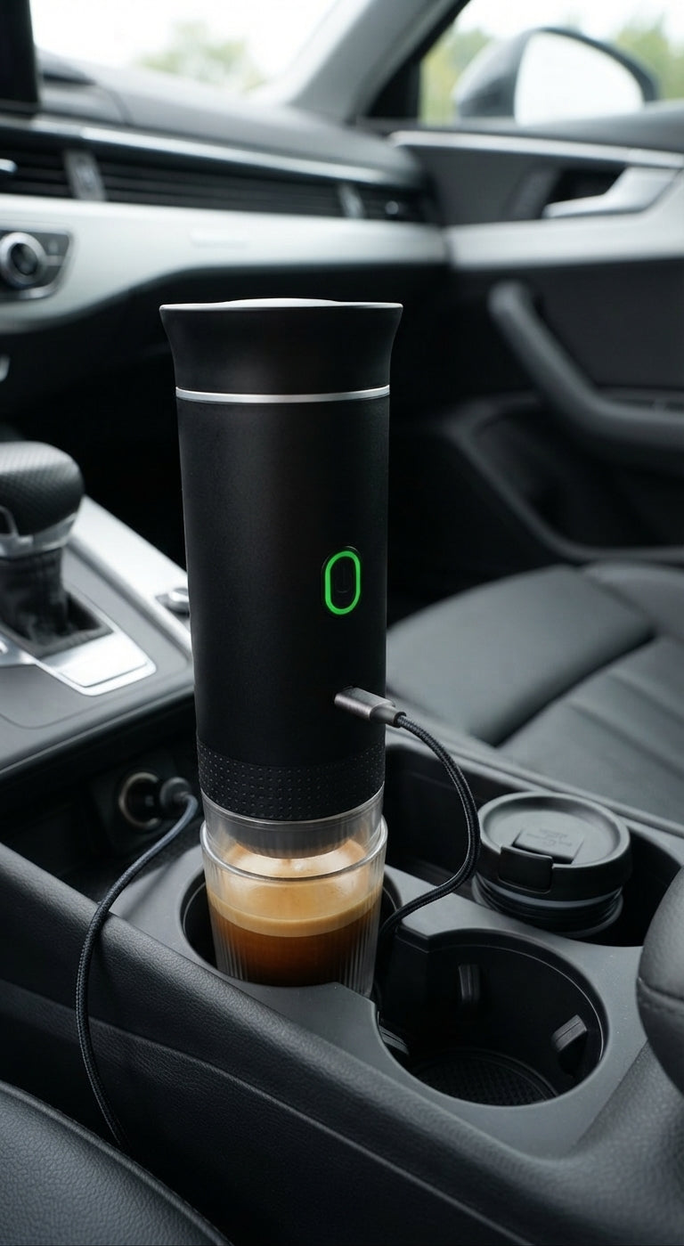 Machine à café dans la voiture 